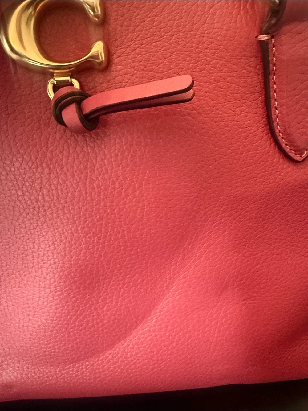 NWT Coach Pink Pebbled Leather Crossbody Satchel with Gold Hardware